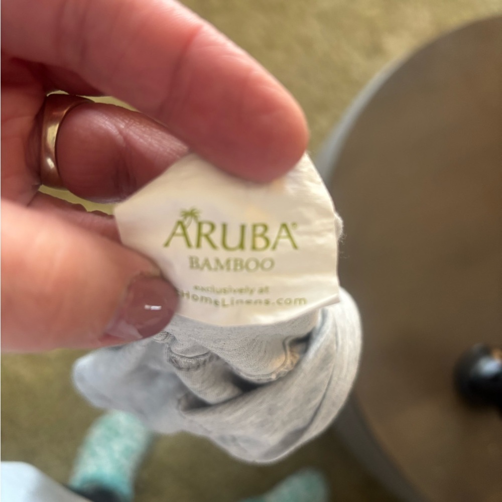 Aruba Bamboo Light Gray split king sheet set. QE Homes